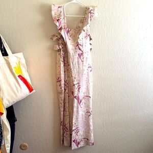 NWT Zimmermann Winsome Pink Floral Linen Jumpsuit